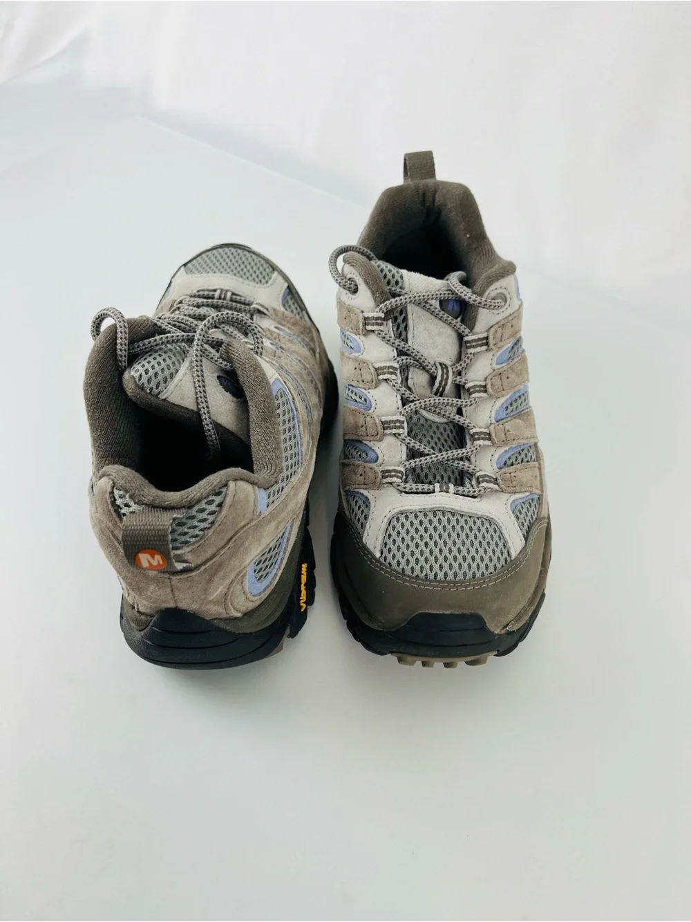 Merrell Women's Moab 2 Vibram Vent Hiking Shoes Falcon Gray and Blue Size 8.5